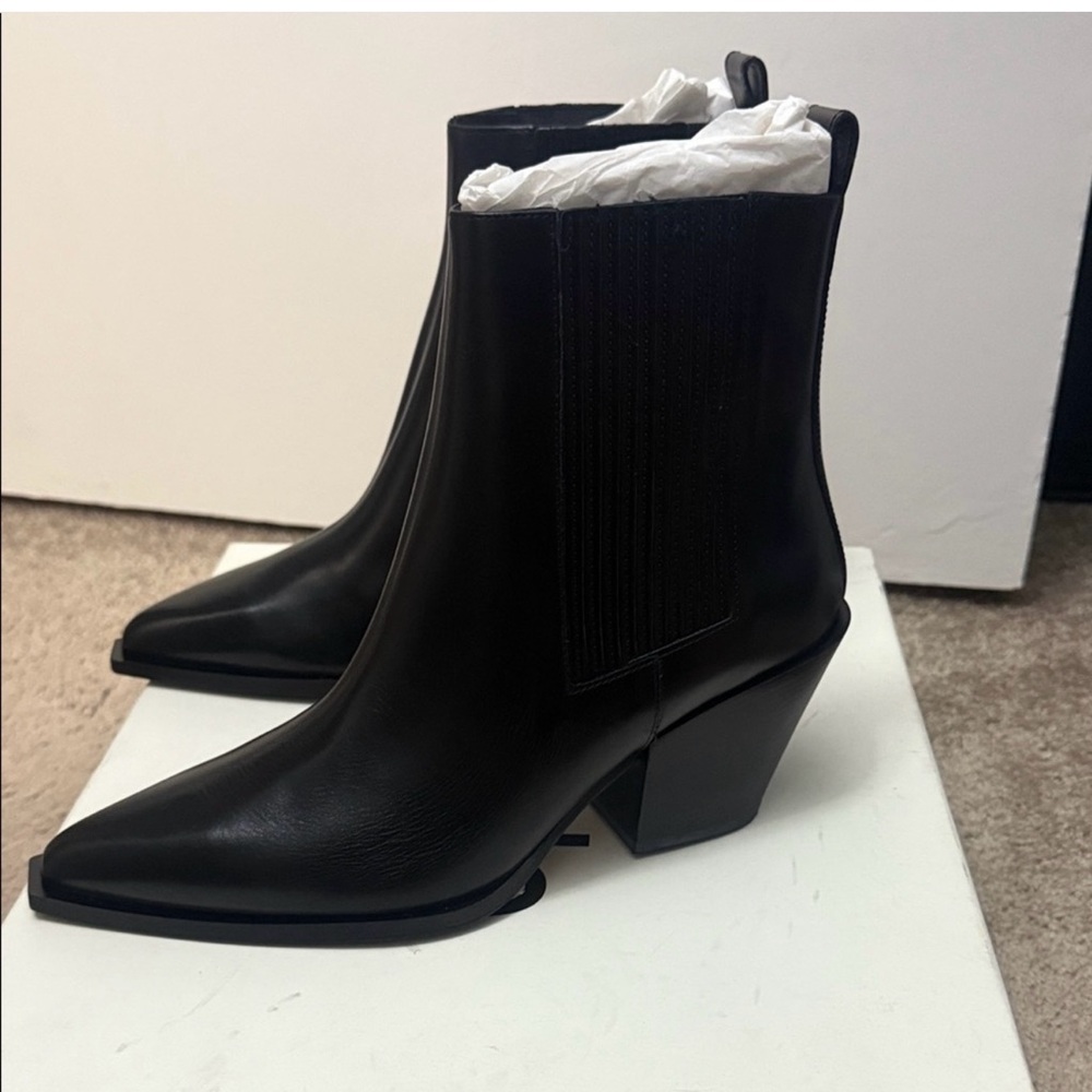 Aeyde Black Leather Ankle Boots
